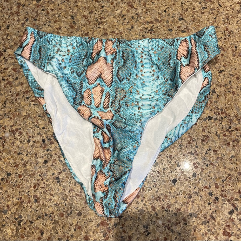 Windsor Large Blue Snakeskin Bikini Bottoms